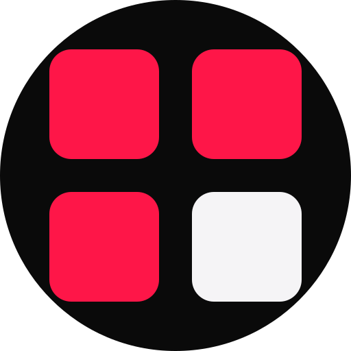 RepurposeThis app icon: four squares, three crimson and one cream
